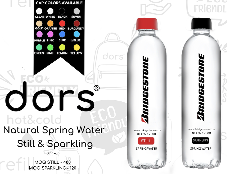 Personalise your branded Spring water with dors?