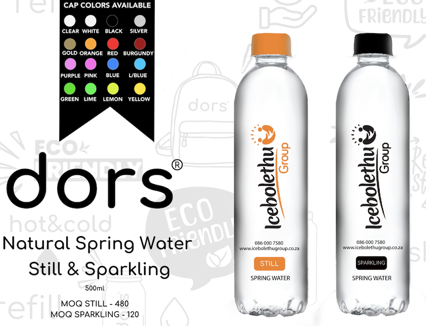 Personalise your branded Spring water with dors?